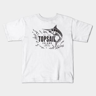 Vintage Marlin Fishing at Topsail Island, North Carolina Kids T-Shirt